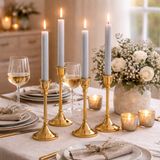 Arti Casa Bougies de dîner - Set de 4 - Gris clair