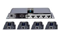 PremiumCord HDMI 1-4 splitter + 4x extender via CAT6/6a/7, FULL HD, 3D