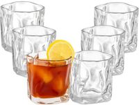 OZ HOME Wave Design Glazenset - 6 Stuks (150 ml) - Whiskey/Waterglazen - Hittebestendig & Vaatwasserbestendig