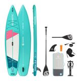 AQUASTIC Touring Opblaasbaar SUP-board, 350 × 79 × 15 cm, 330 l verplaatsing, max. belasting 130 kg, D-ringen voor kajakstoel