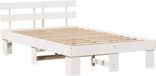 vidaXL Bedframe met hoofdeinde, wit, 120 x 190 cm, massief grenenhout
