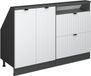 Vicco Rion meuble suspendu blanc nervuré/anthracite