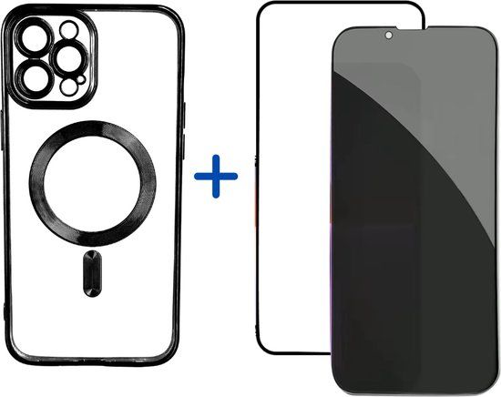 Optimity Hoesje iPhone 13 Pro - Siliconen - Zwart - Incl. Screenprotector