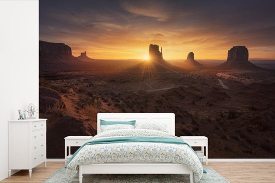 Nr1Wallpaper Behang - Fotobehang Zonsondergang bij de Grand Canyon - Breedte 450 cm x hoogte 300 cm