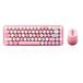 Perixx PERIDUO-802PK Bluetooth Mini Keyboard en Mouse Combo - Retro Round Key Caps - Pastel Roze - Amerikaans Engels