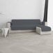 Italian Bed Linen Gewatteerde bankovertrek met schiereiland, trendy, 290 cm, donkergrijs