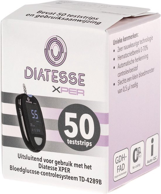 Diatesse XPER glucose teststrips 50 stuks