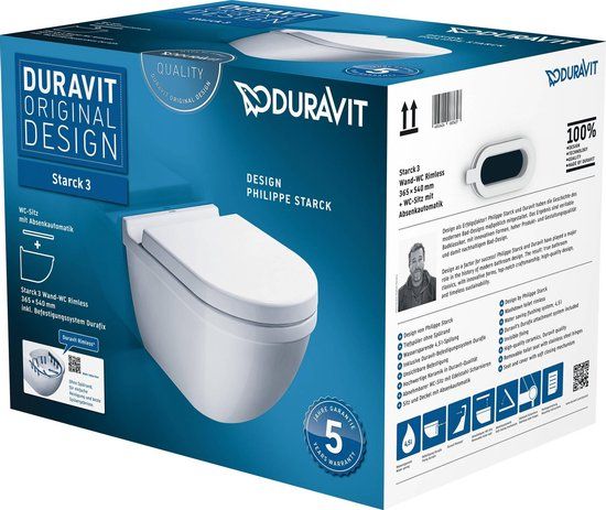 Duravit Starck 3 Toilet Set Wall Mounted Rimless