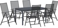 vidaXL Eettafel Set 7-delig Antraciet Poedergecoat Staal