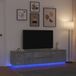 Maison Exclusive meuble TV avec éclairage LED gris béton 193,5x41x50 cm