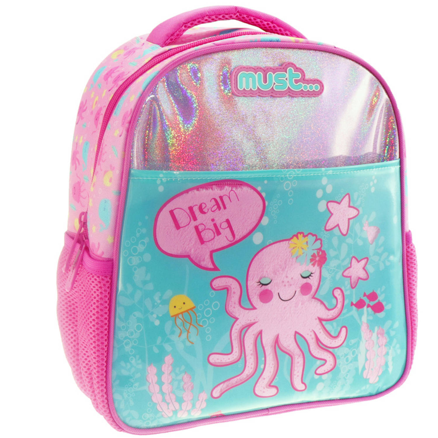 Simbashop Octopus Rugzak + etui - 31 x 27 x 10 cm - Roze