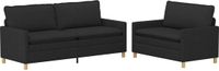 vidaXL Canapé 2 places Tissu Noir