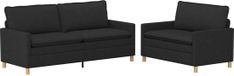vidaXL Canapé 2 places Tissu Noir