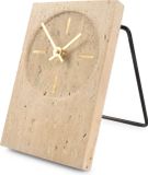 Merkloos S|P Collection Tafelklok 12xH18cm travertijn beige Zone