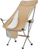 KingCamp Campingstoel Cataby Deluxe klapstoel - Strandstoel, opvouwbaar, aluminium, 120 kg, beige