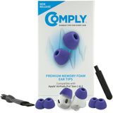 Comply Vervangende oordopjes van traagschuim voor Apple AirPods Pro 1 & 2, Ultiem comfort, veilige pasvorm, superieure geluidsisolatie, Antislip, voorkomt uitvallen, Paars, klein (3 paar)