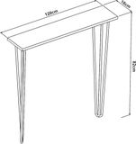 en.casa Console tafel Kokemäki met pinpoten 82x120x18 cm zwart