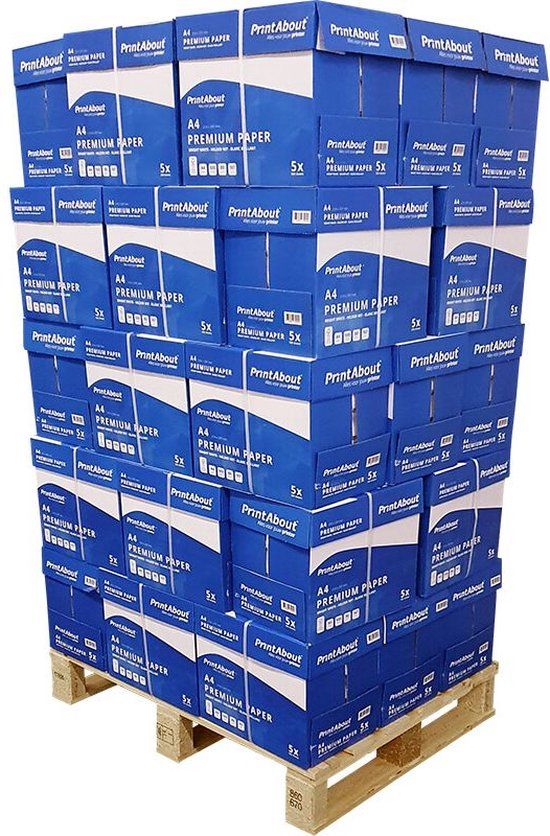 PrintAbout Premium A4 Papier Pallet (100.000 vel) - Wit