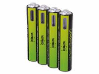 VERICO LoopEnergy oplaadbare USB-C batterij AAA 1,5V 900mWh (600mAh) Li-Ion, snel opladen via USB-C aansluiting in ca. 2 uur (4x AAA)