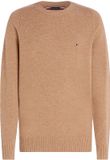 Tommy Hilfiger Lamswol Trui Met Crew-Hals - Beige - Maat M