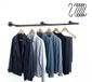 Merkloos Relaxdays Kledingstang - Wandmontage - 140 cm - 6 haken - Zwart