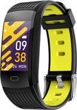 MOODIX Smartwatch, compatibel met iPhone en Android, essentiële gezondheids- en fitnesspartner met geavanceerde tracking, slaapanalyse en hartslagmeting. Smartwatch voor dames en heren, zwart-geel