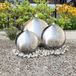 vidaXL Set de 3 boules de fontaine avec LED Acier inoxydable