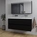 Saniclass Chaci Badkamermeubelset - 120x46x55cm - keramische wastafel wit - 2 wasbakken - zonder kraangaten - 2 lades - spiegelkast - mat zwart