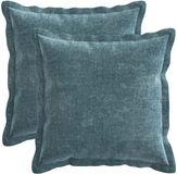vidaXL Housse de coussin 2 pièces bois bleu 30 x 30 cm tissu chenille