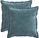 vidaXL Housse de coussin 2 pièces bois bleu 30 x 30 cm tissu chenille