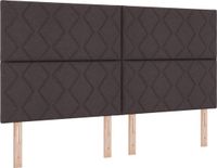 vidaXL LED Boxspringbed met hoofdeinde Donkerbruin 180 x 200 cm Stof