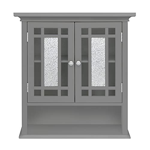 Teamson Home Windsor Badkamerkast - Grijs - 2 Deuren - Muurbevestiging