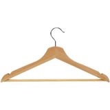 Vepabins Hanger met broeklat, natuurhout - Set van 5