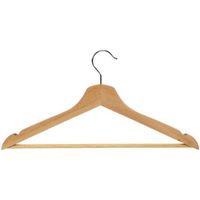 Vepabins Hanger met broeklat, natuurhout - Set van 5