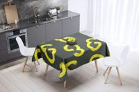 Bonamaison Tafelkleed, Anti-Mold, Sneldrogend, Waterdicht, 100% Polyester Tafellaken, Neon Geel, Rook, 140 x 140 Cm