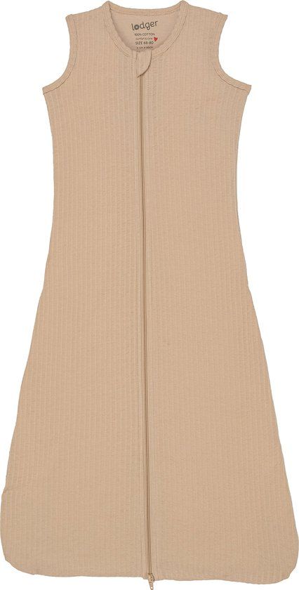 Lodger - Zomerslaapzak Baby - Beige - 0.3 TOG - 80 cm - 100% Katoen - Hydrofiele slaapzak & Slaapzak baby - Hopper Seersucker