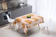 Bonamaison Tafelkleed, Anti-Mold, Sneldrogend, Waterdicht, 100% Polyester Tafellaken, Oranje, gebroken wit, 140 x 140 Cm
