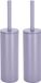 Spirella Luxe Toiletborstel met houder Cannes - 2x - Lila - Metaal - 40 x 9 cm