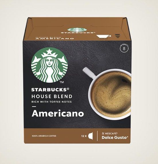 Starbucks Koffiecapsules compatibel met NESCAFÉ® Dolce Gusto® Starbucks House Blend Americano, 12 pcs.