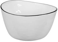 Broste Copenhagen Salt serveerschaal porselein wit met zwarte rand W26,5 x L38,5 cm