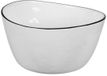 Broste Copenhagen Salt serveerschaal porselein wit met zwarte rand W26,5 x L38,5 cm