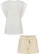By Louise Dames Korte Pyjama Set Shortama Wit/Geel - Maat L