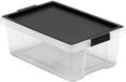 PromoHome® Transparante opbergbox van 7 liter met handgrepen – Luchtdicht en stapelbaar, zwart