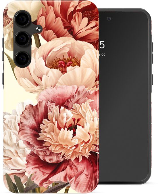 Selencia Hoesje - Geschikt voor Samsung Galaxy S24 FE - Backcover - Vintage Peony