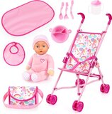 Bayer Design - Poppenbuggy set, met Softdoll in roze en met veel accessoires