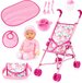 Bayer Design - Poppenbuggy set, met Softdoll in roze en met veel accessoires
