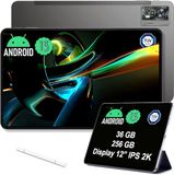 OUKITEL OT5 12 inch tablet, 256 GB, 11000 mAh batterij, 2K IPS-display, Helio G99 processor, 16 + 5 MP camera, Android 13, Dual SIM/5G, WiFi, OTG, GPS (zwart)