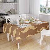Bonamaison Tafelkleed, Anti-Mold, Sneldrogend, Waterdicht, 100% Polyester Tafellaken, Bruine tinten, 140 x 160 Cm