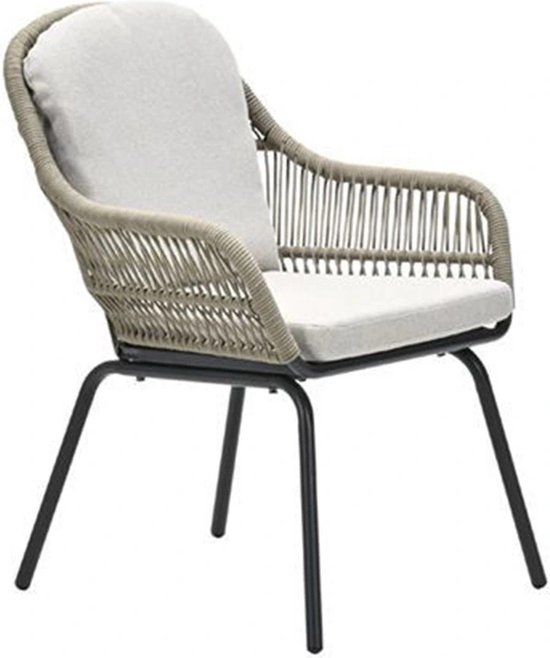 Garden Impressions Triton dining fauteuil - carbon black - rope dark sand - desert sand