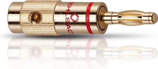 Oehlbach 3001 Luidsprekerconnector Stekker, recht Goud 4 stuk(s)